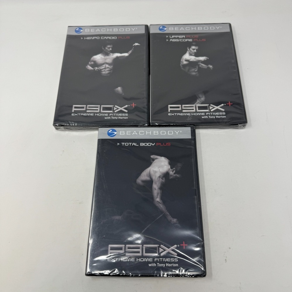 P90X+‎ Kenpo Cardio, Upper & ABS/Core, Total Body Plus DVD Set of 3 Beach Body